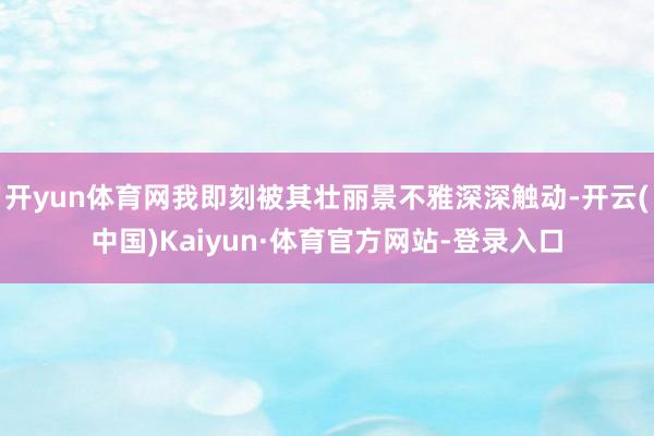 开yun体育网我即刻被其壮丽景不雅深深触动-开云(中国)Kaiyun·体育官方网站-登录入口