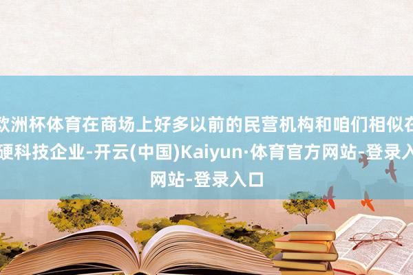 欧洲杯体育在商场上好多以前的民营机构和咱们相似在看硬科技企业-开云(中国)Kaiyun·体育官方网站-登录入口