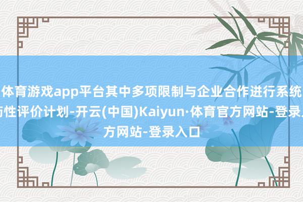 体育游戏app平台其中多项限制与企业合作进行系统成药性评价计划-开云(中国)Kaiyun·体育官方网站-登录入口