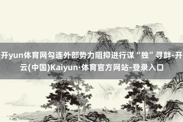 开yun体育网勾连外部势力阻抑进行谋“独”寻衅-开云(中国)Kaiyun·体育官方网站-登录入口