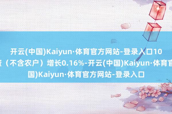 开云(中国)Kaiyun·体育官方网站-登录入口10月份固定金钱投资（不含农户）增长0.16%-开云(中国)Kaiyun·体育官方网站-登录入口