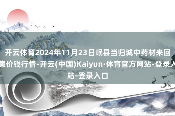 开云体育2024年11月23日岷县当归城中药材来回市集价钱行情-开云(中国)Kaiyun·体育官方网站-登录入口