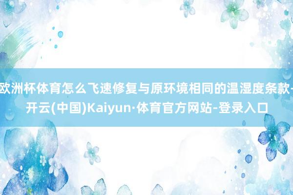 欧洲杯体育怎么飞速修复与原环境相同的温湿度条款-开云(中国)Kaiyun·体育官方网站-登录入口