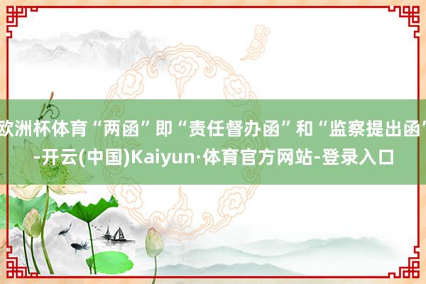 欧洲杯体育“两函”即“责任督办函”和“监察提出函”-开云(中国)Kaiyun·体育官方网站-登录入口