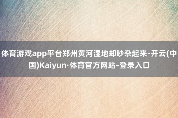 体育游戏app平台郑州黄河湿地却吵杂起来-开云(中国)Kaiyun·体育官方网站-登录入口