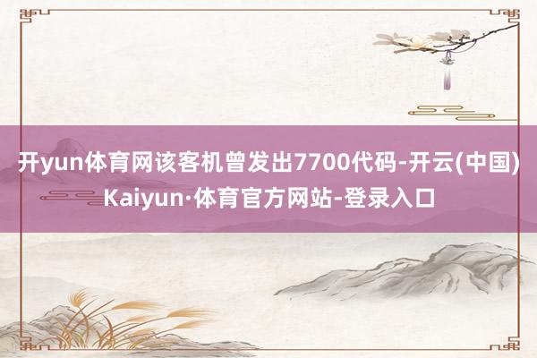 开yun体育网该客机曾发出7700代码-开云(中国)Kaiyun·体育官方网站-登录入口