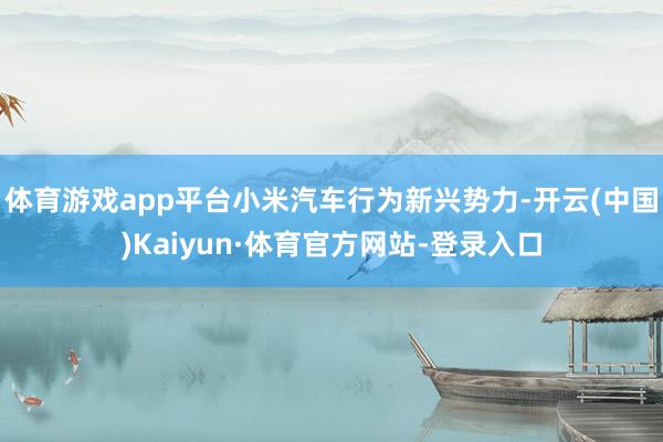 体育游戏app平台小米汽车行为新兴势力-开云(中国)Kaiyun·体育官方网站-登录入口