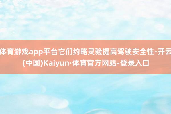 体育游戏app平台它们约略灵验提高驾驶安全性-开云(中国)Kaiyun·体育官方网站-登录入口