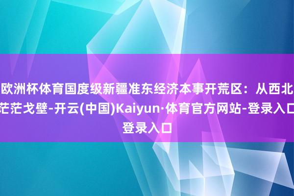 欧洲杯体育　　国度级新疆准东经济本事开荒区：从西北茫茫戈壁-开云(中国)Kaiyun·体育官方网站-登录入口