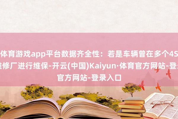 体育游戏app平台数据齐全性：若是车辆曾在多个4S店或维修厂进行维保-开云(中国)Kaiyun·体育官方网站-登录入口