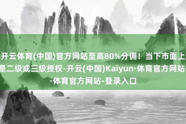 开云体育(中国)官方网站至高80%分佣！当下市面上大大量仍是二级或三级授权-开云(中国)Kaiyun·体育官方网站-登录入口