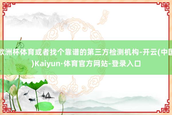 欧洲杯体育或者找个靠谱的第三方检测机构-开云(中国)Kaiyun·体育官方网站-登录入口