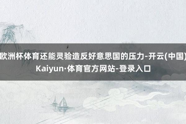 欧洲杯体育还能灵验造反好意思国的压力-开云(中国)Kaiyun·体育官方网站-登录入口