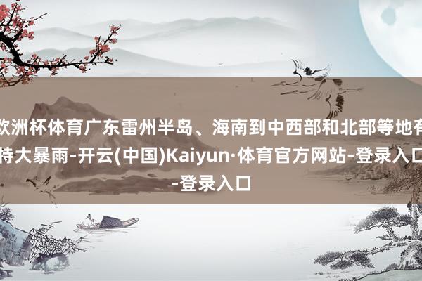 欧洲杯体育广东雷州半岛、海南到中西部和北部等地有特大暴雨-开云(中国)Kaiyun·体育官方网站-登录入口