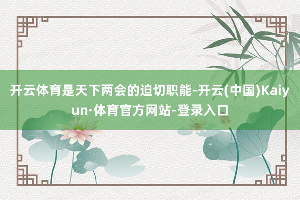 开云体育是天下两会的迫切职能-开云(中国)Kaiyun·体育官方网站-登录入口