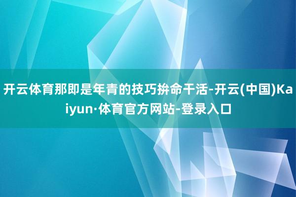 开云体育那即是年青的技巧拚命干活-开云(中国)Kaiyun·体育官方网站-登录入口