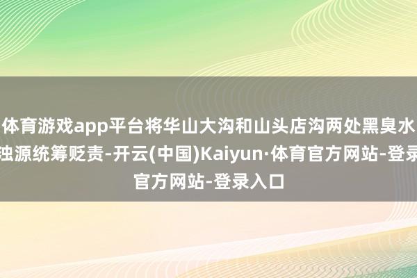 体育游戏app平台将华山大沟和山头店沟两处黑臭水体混浊源统筹贬责-开云(中国)Kaiyun·体育官方网站-登录入口