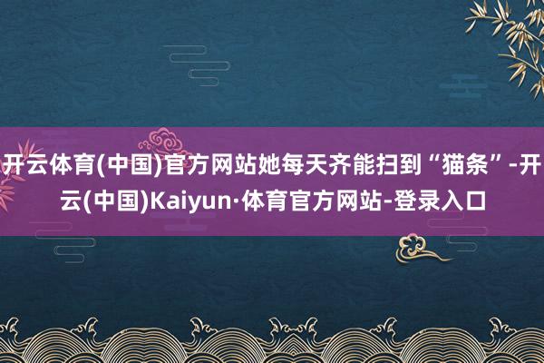开云体育(中国)官方网站她每天齐能扫到“猫条”-开云(中国)Kaiyun·体育官方网站-登录入口