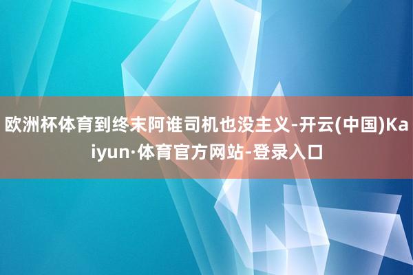 欧洲杯体育到终末阿谁司机也没主义-开云(中国)Kaiyun·体育官方网站-登录入口