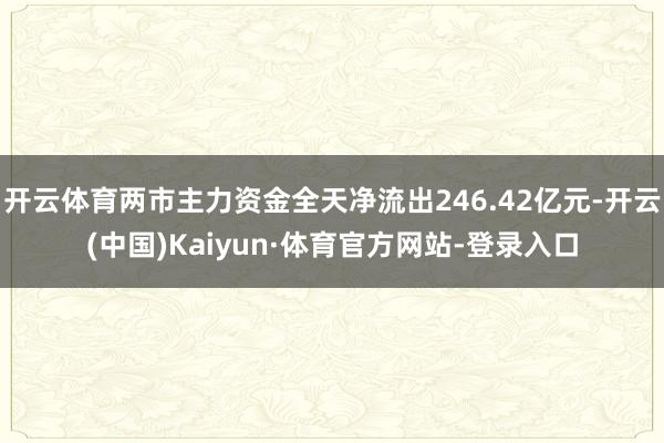 开云体育两市主力资金全天净流出246.42亿元-开云(中国)Kaiyun·体育官方网站-登录入口