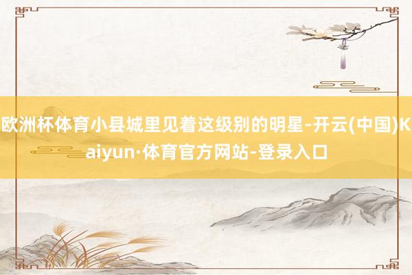 欧洲杯体育小县城里见着这级别的明星-开云(中国)Kaiyun·体育官方网站-登录入口