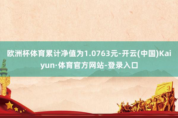 欧洲杯体育累计净值为1.0763元-开云(中国)Kaiyun·体育官方网站-登录入口