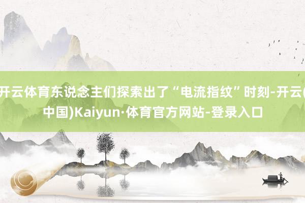 开云体育东说念主们探索出了“电流指纹”时刻-开云(中国)Kaiyun·体育官方网站-登录入口