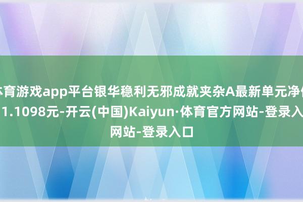 体育游戏app平台银华稳利无邪成就夹杂A最新单元净值为1.1098元-开云(中国)Kaiyun·体育官方网站-登录入口