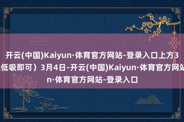开云(中国)Kaiyun·体育官方网站-登录入口上方3350点高抛低吸即可）3月4日-开云(中国)Kaiyun·体育官方网站-登录入口