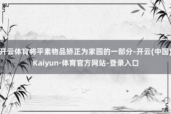 开云体育将平素物品矫正为家园的一部分-开云(中国)Kaiyun·体育官方网站-登录入口