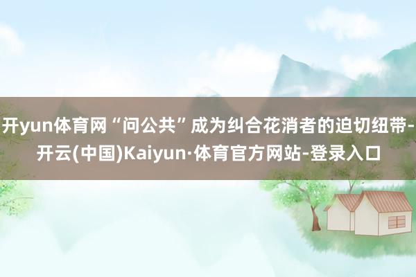 开yun体育网“问公共”成为纠合花消者的迫切纽带-开云(中国)Kaiyun·体育官方网站-登录入口