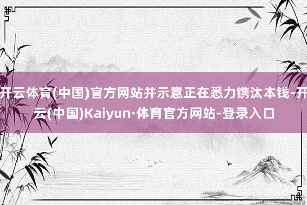开云体育(中国)官方网站并示意正在悉力镌汰本钱-开云(中国)Kaiyun·体育官方网站-登录入口