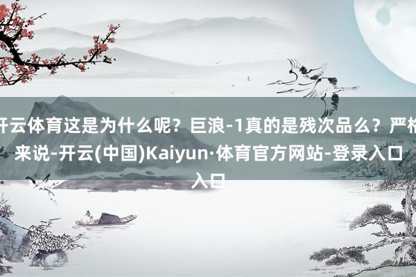 开云体育这是为什么呢？巨浪-1真的是残次品么？严格来说-开云(中国)Kaiyun·体育官方网站-登录入口